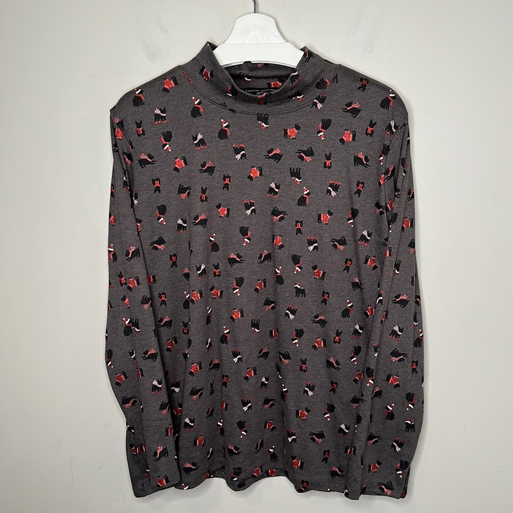 ✨ 3 for $35 ✨ Classic Editions Frenchie Christmas Long Sleeve Mockneck